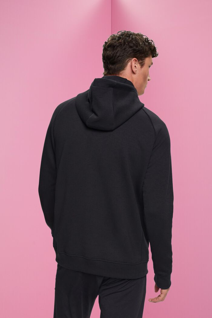 Zip-up hoodie, BLACK, detail image number 3