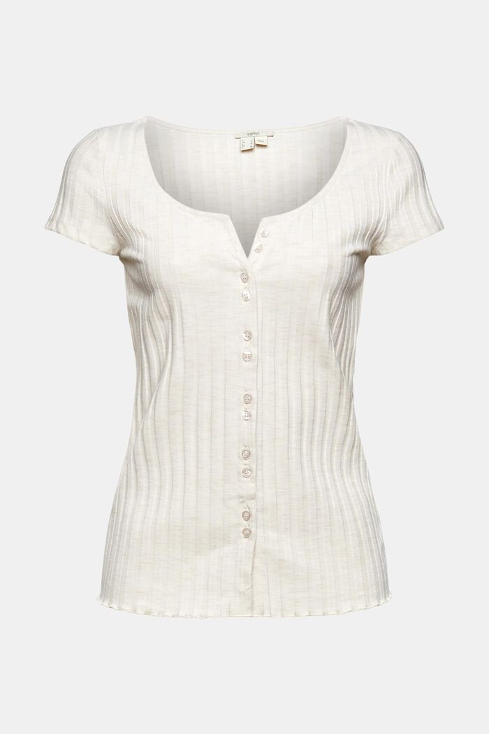 Ribbed top with a button placket