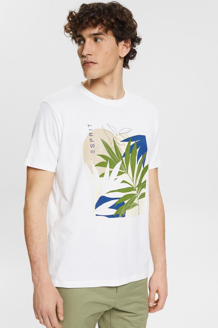 Jersey T-shirt with a plant print