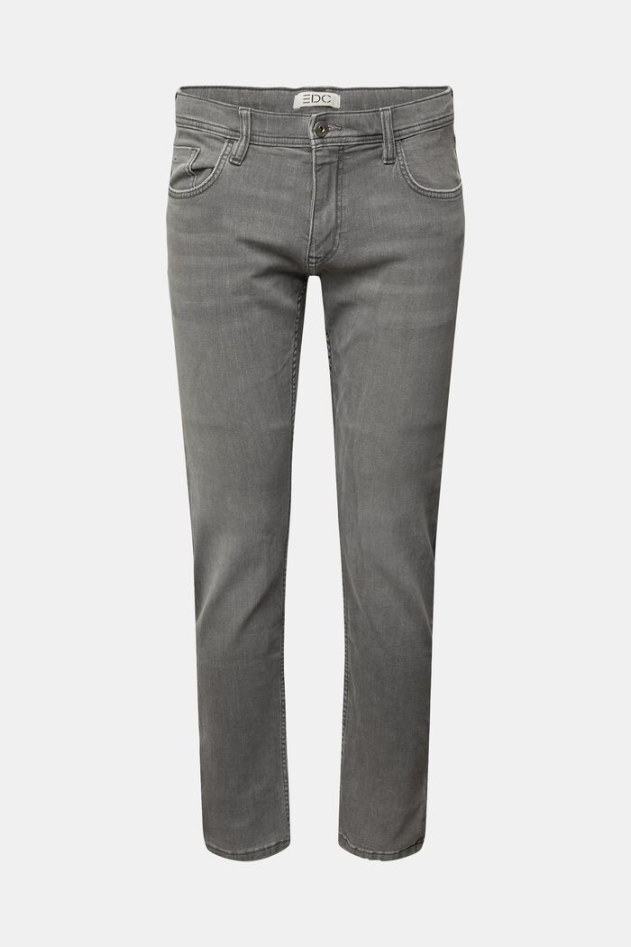 Stretch jeans containing organic cotton, GREY MEDIUM WASHED, overview