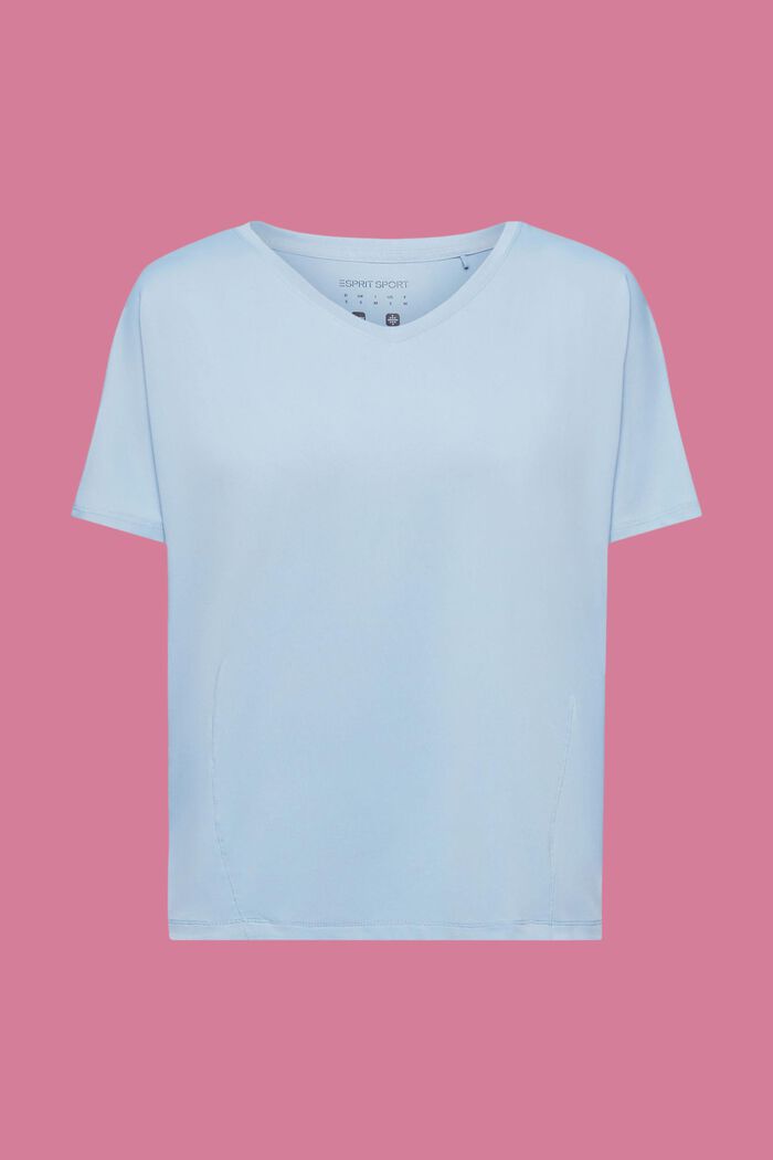 Active v-neck t-shirt with E-DRY, PASTEL BLUE, detail image number 5