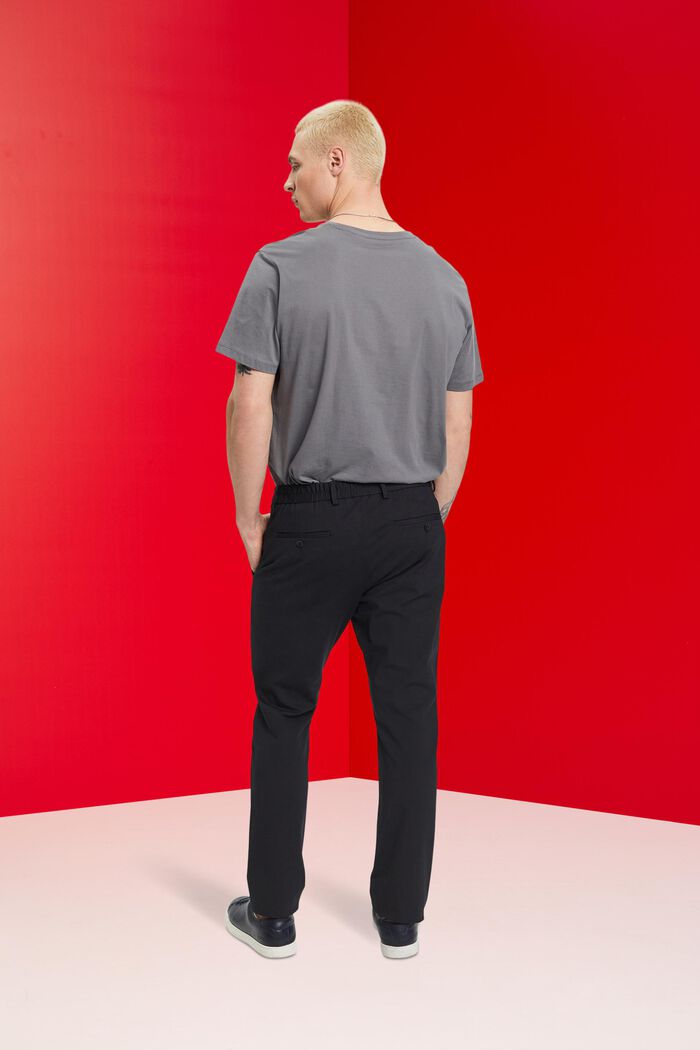 Piqué jersey suit trousers, BLACK, detail image number 3