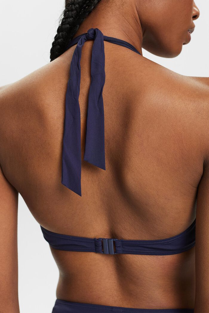 Padded Halterneck Bikini Top, NAVY, detail image number 1