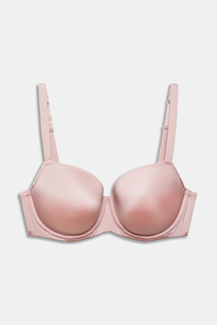 Padded underwire bra for larger cup sizes made of recycled material, OLD PINK, detail image number 4