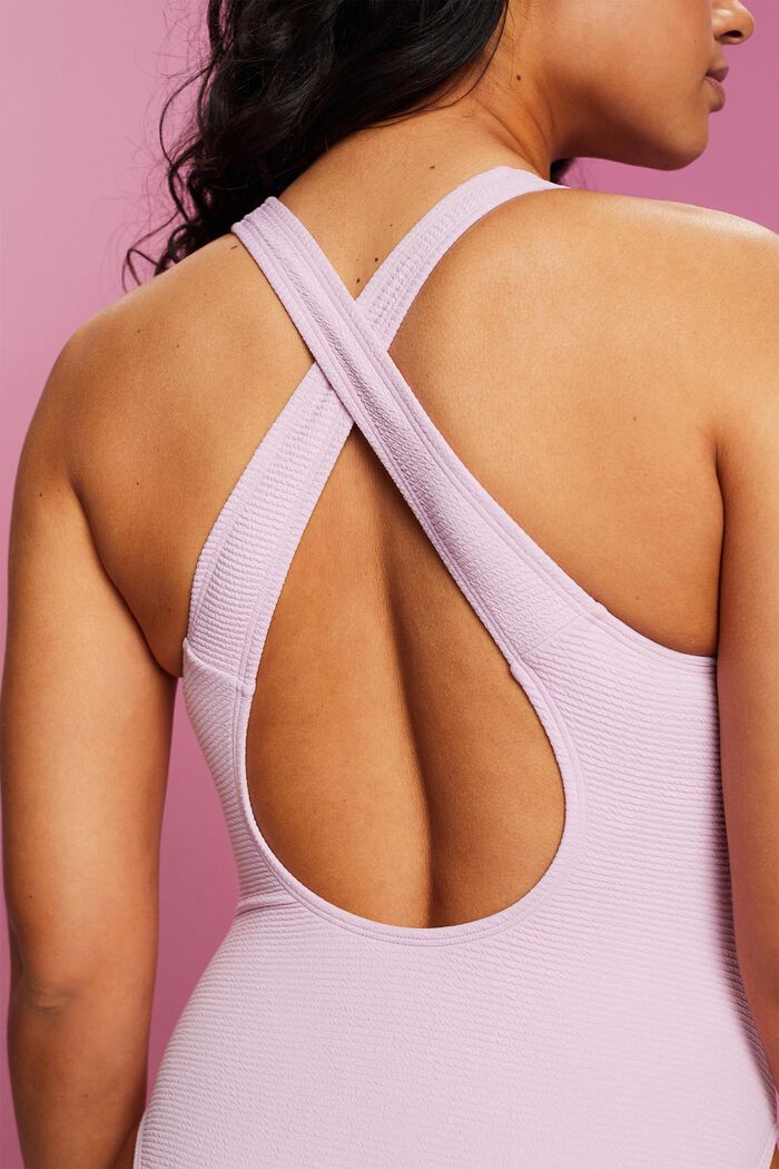 Cross Back Textured Swimsuit, LILAC, detail image number 3