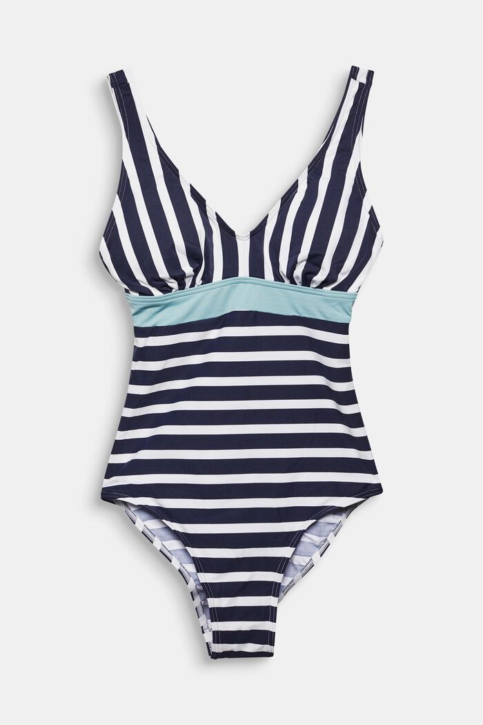 Recycled: padded striped swimsuit