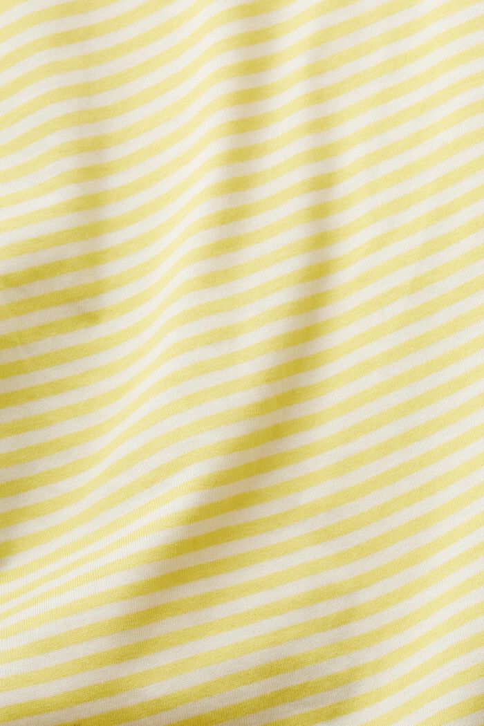 Striped t-shirt with embroidered flower, LIGHT YELLOW, detail image number 5