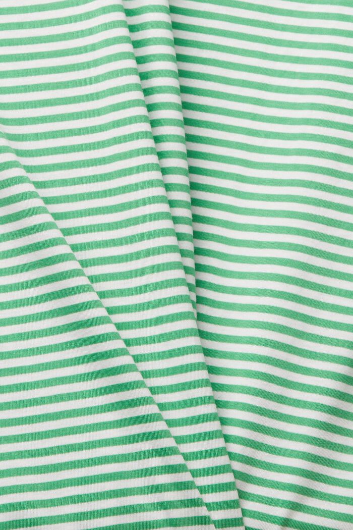 Striped t-shirt with embroidered flower, GREEN, detail image number 1