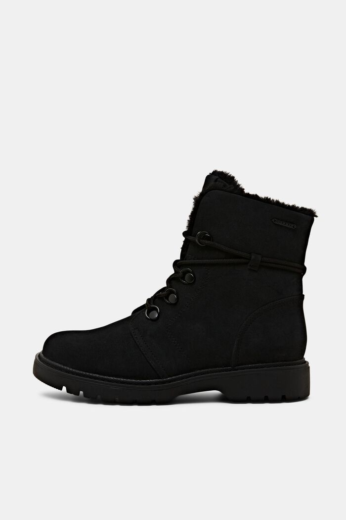 Faux suede lace-up boots, BLACK, detail image number 0