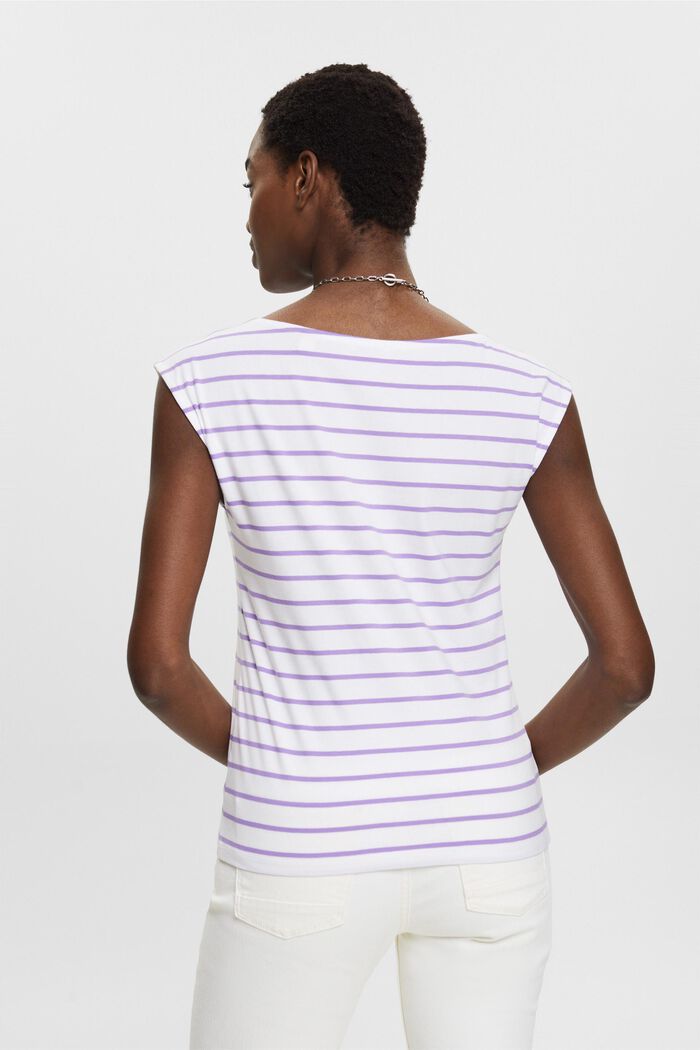Striped cotton T-shirt, PURPLE, detail image number 3