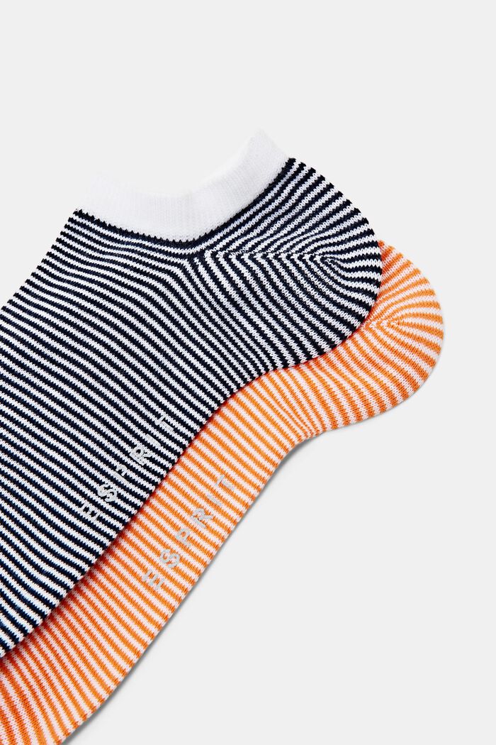 2-Pack Striped Ankle Socks, ORANGE/NAVY, detail image number 2