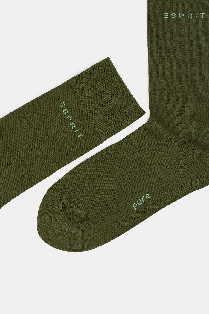 2-Pack Socks, Organic Cotton, OLIVE, detail image number 1