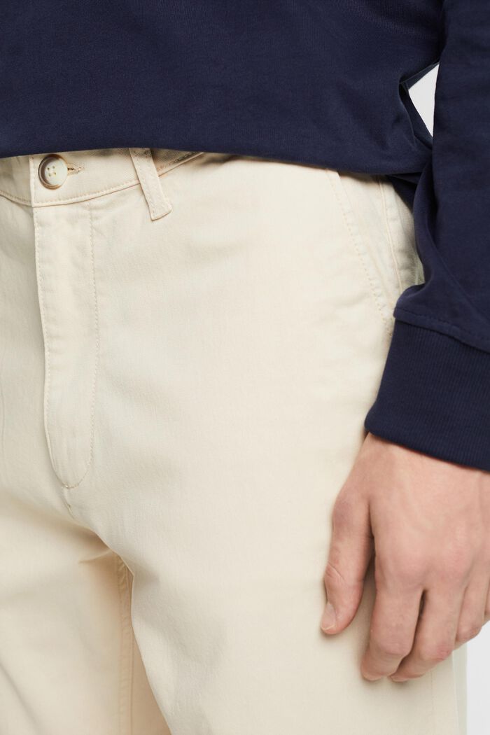 Cotton Straight Chino Pants, LIGHT BEIGE, detail image number 4