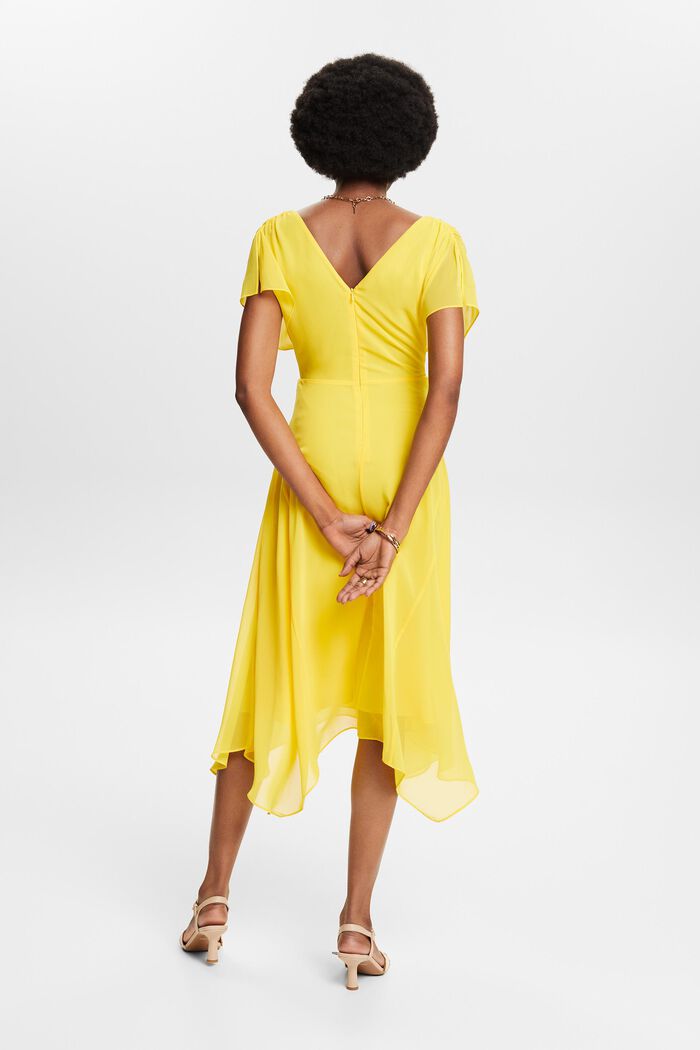 V-Neck Chiffon Maxi Dress, YELLOW, detail image number 2