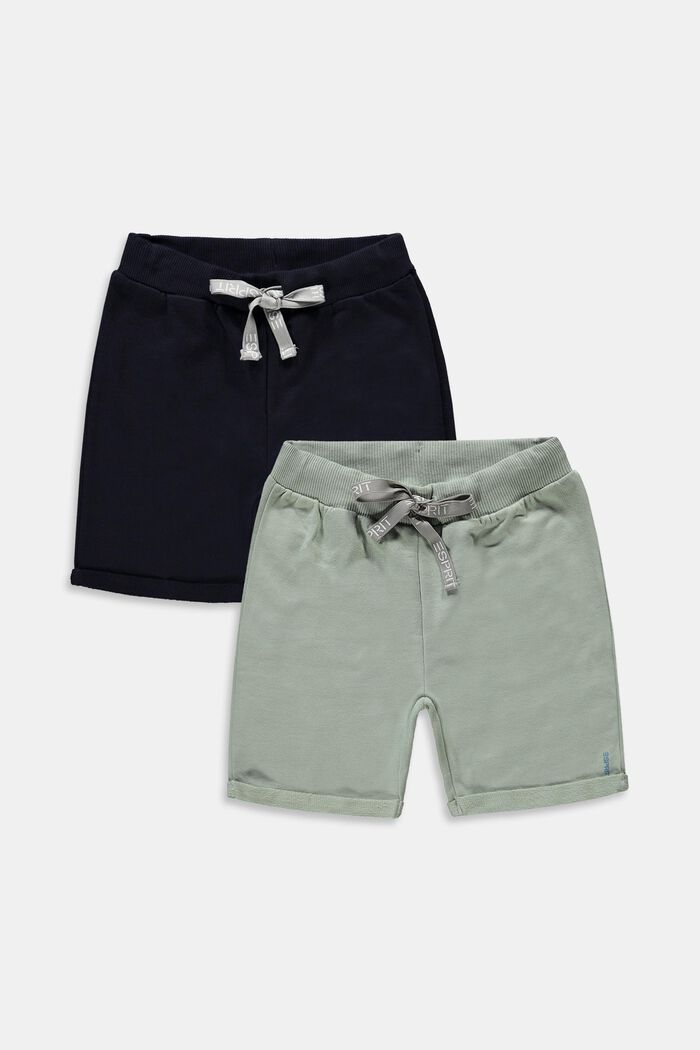 Double pack of sweat shorts, 100% cotton