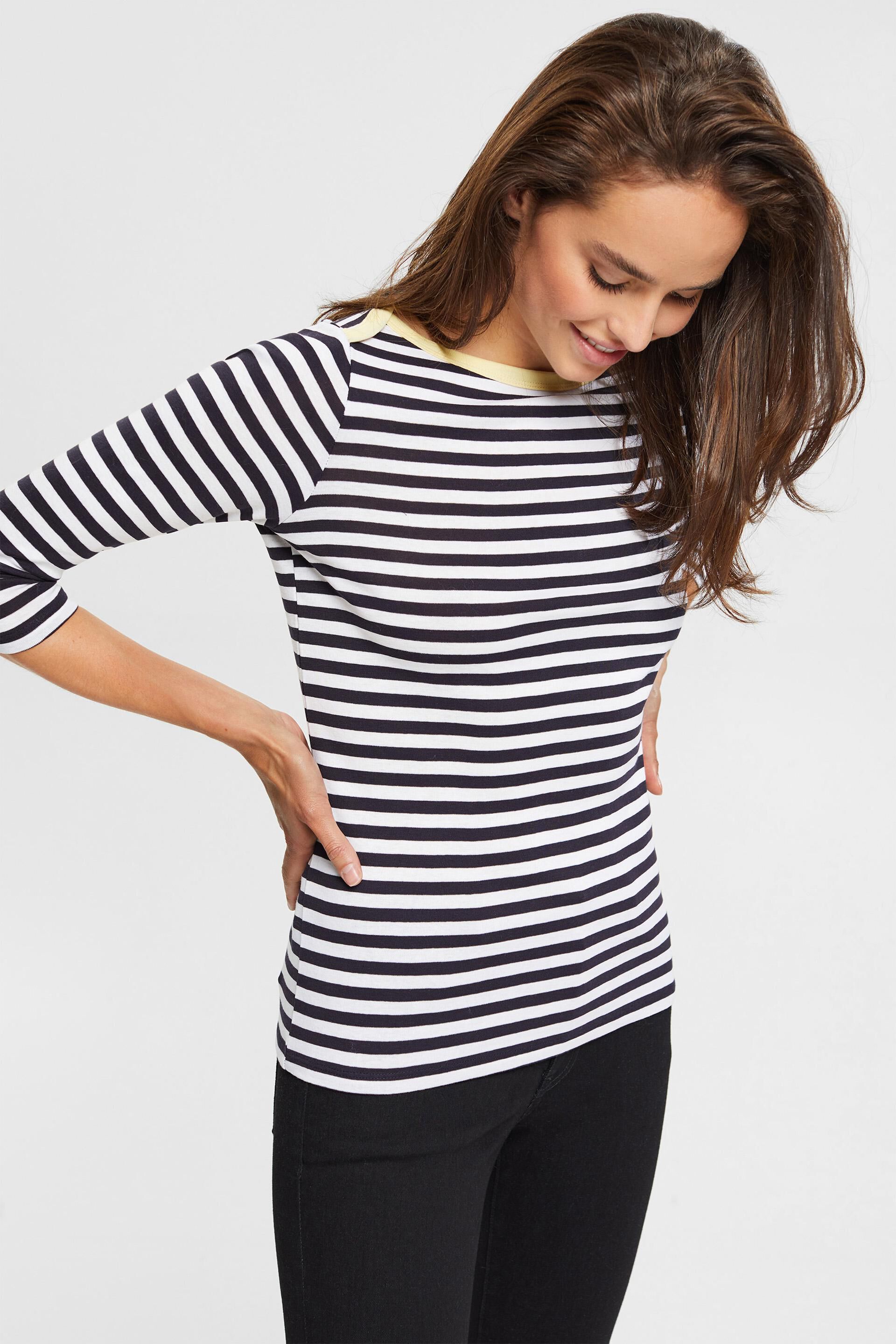 Fashion Shirts Boatneck Shirts More & More Boatneck Shirt striped pattern casual look 