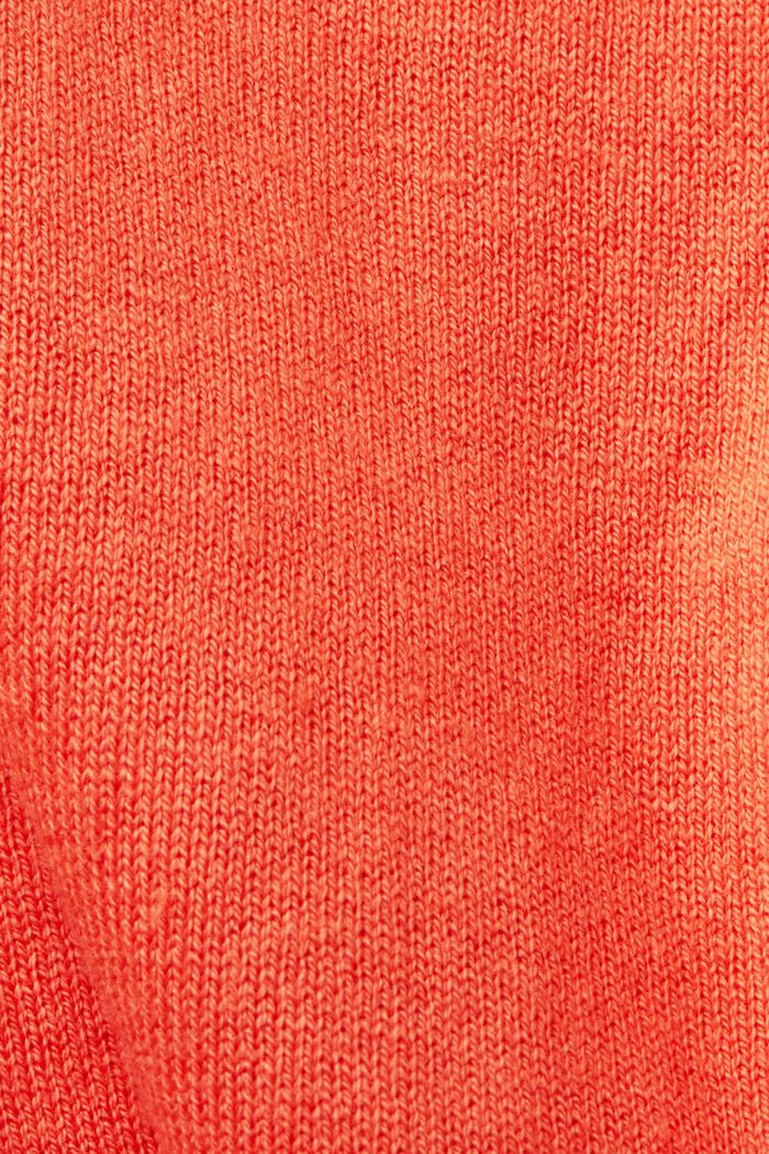 Short sleeve jumper, cotton blend, CORAL ORANGE, detail image number 4