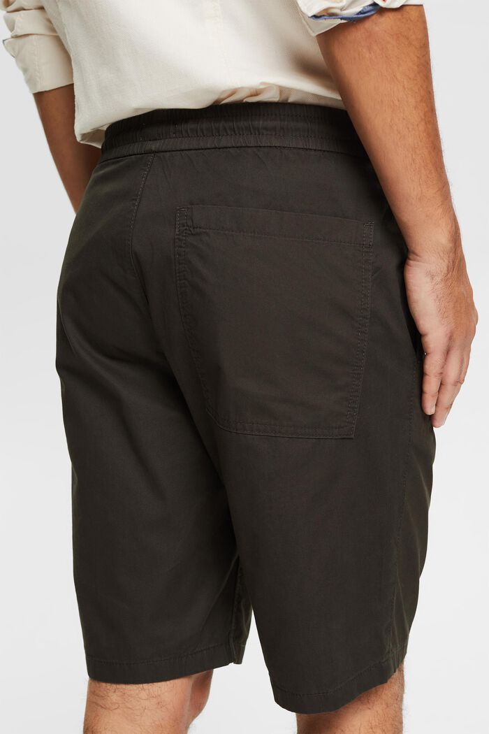 Shorts with an elasticated waistband, 100% cotton, ANTHRACITE, detail image number 0