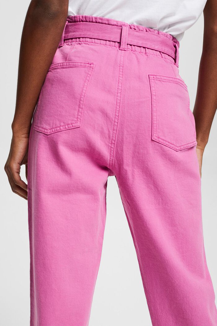 Containing hemp: trousers with a tie-around belt, PINK FUCHSIA, detail image number 5