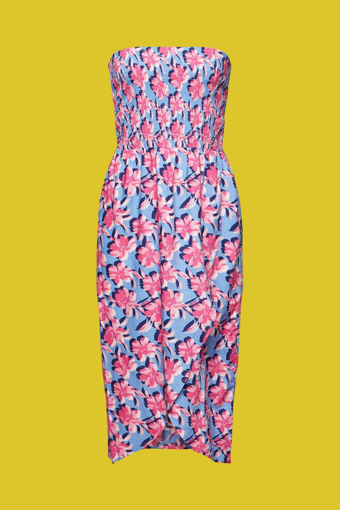 Smocked tube midi-dress, LENZING™ ECOVERO™, LIGHT BLUE LAVENDER, detail image number 5