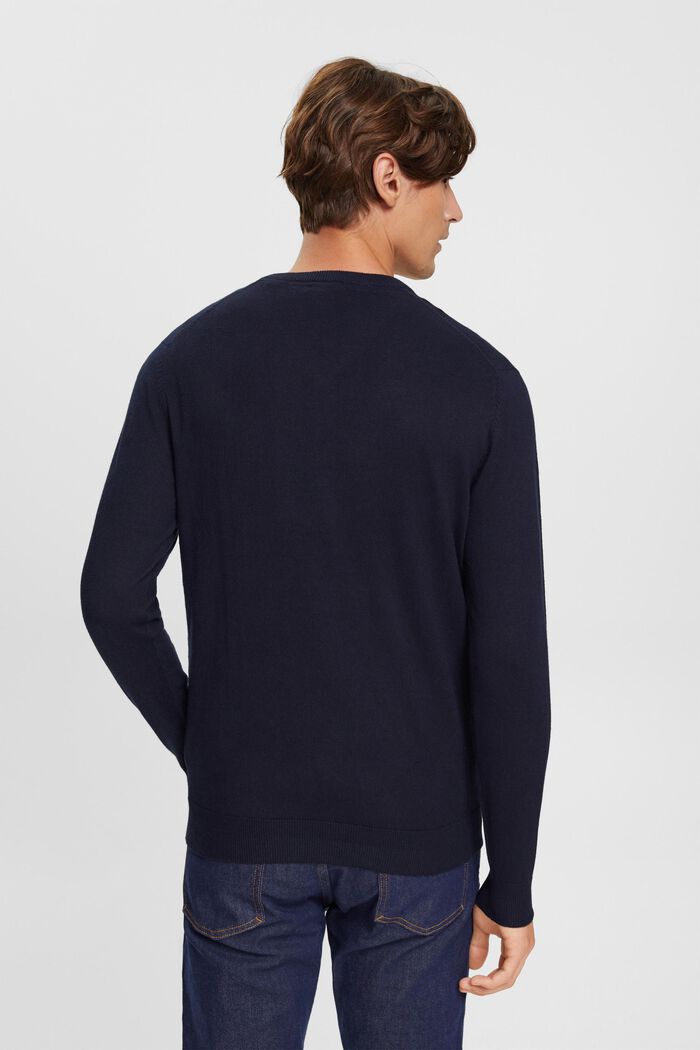 V-neck jumper with cashmere, NAVY, detail image number 4