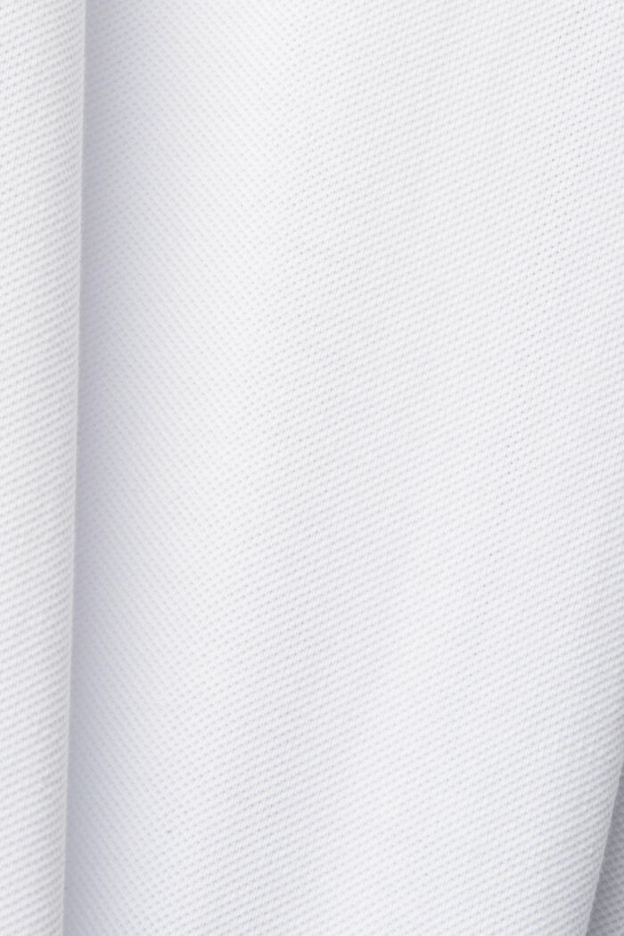 Cotton pique polo shirt with striped collar, NEW WHITE, detail image number 5