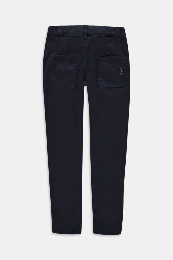 Twill trousers with an adjustable waistband, blended organic cotton