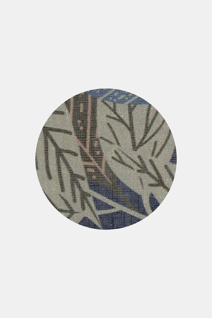 Leaf print tab top curtains, BLUE, detail image number 2