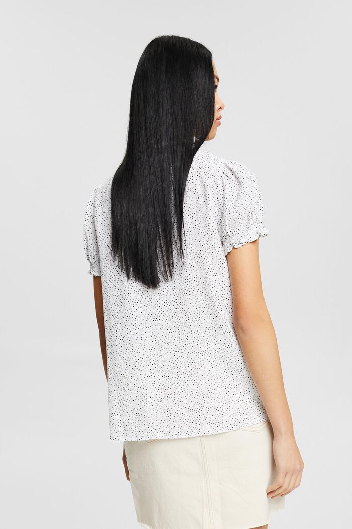 Crêpe blouse with a print, LENZING™ ECOVERO™, NEW OFF WHITE, detail image number 3