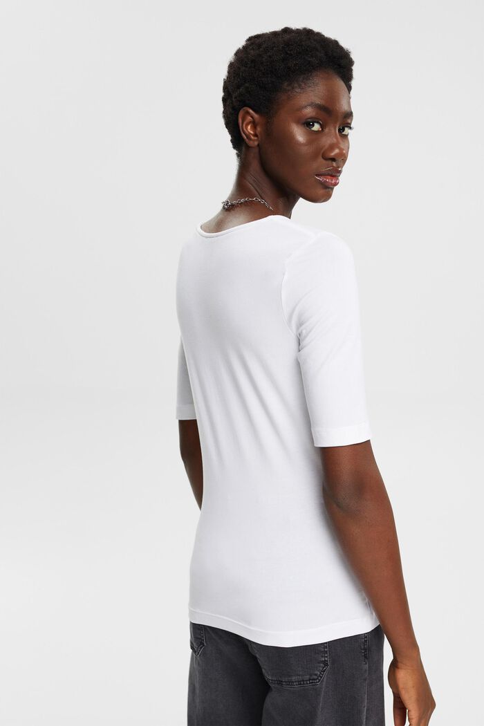 Top with square neckline, WHITE, detail image number 3