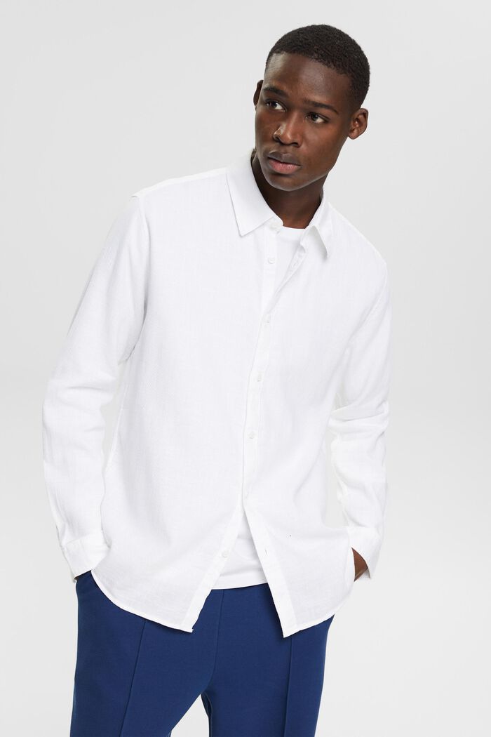 Dobby shirt, WHITE, detail image number 0