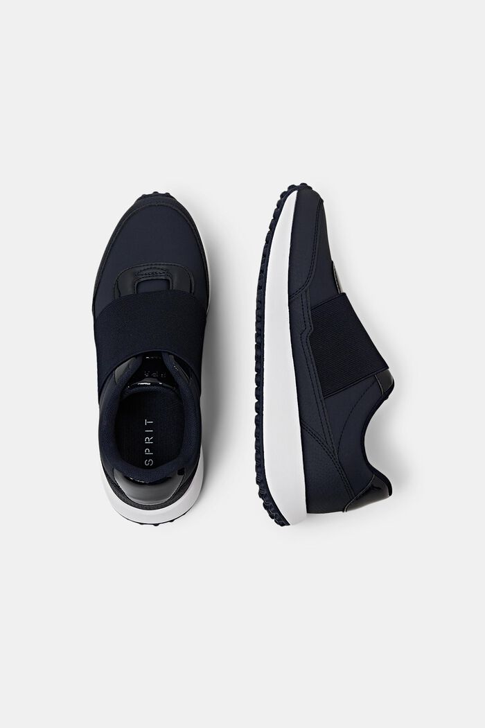 Faux Leather Slip-On Trainers, NAVY, detail image number 5