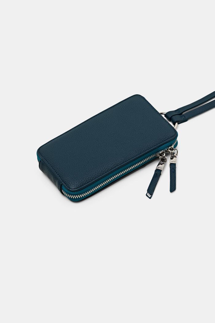 Faux leather phone bag, TEAL GREEN, detail image number 1