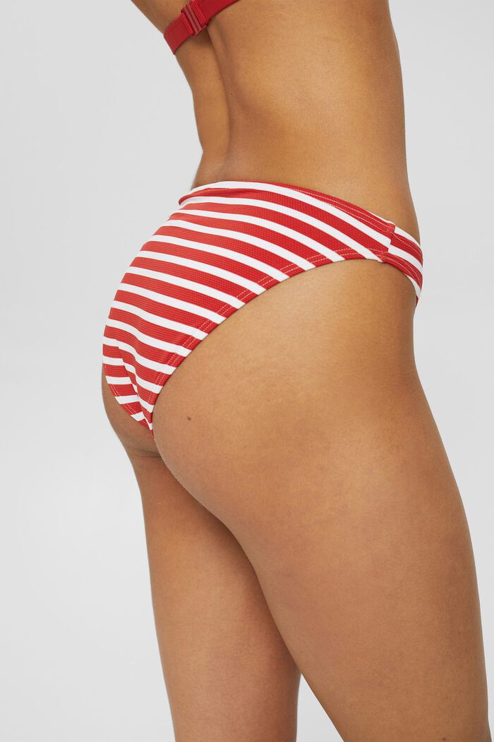 Recycled: striped bikini briefs, RED, detail image number 3