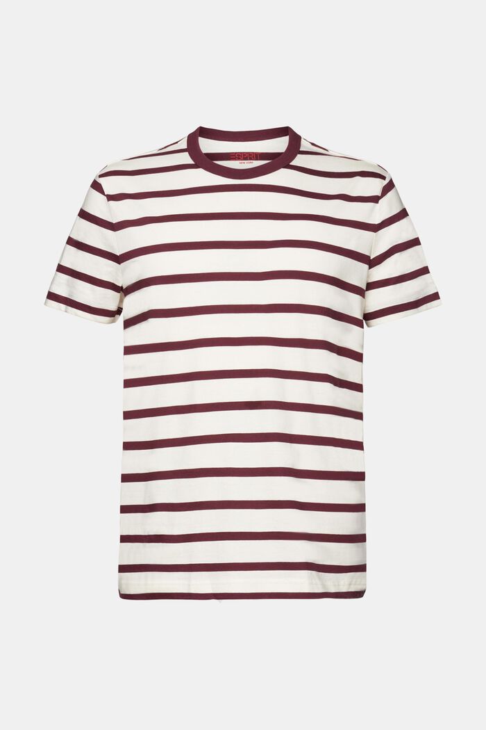 Striped Cotton Jersey T-Shirt, AUBERGINE, detail image number 7
