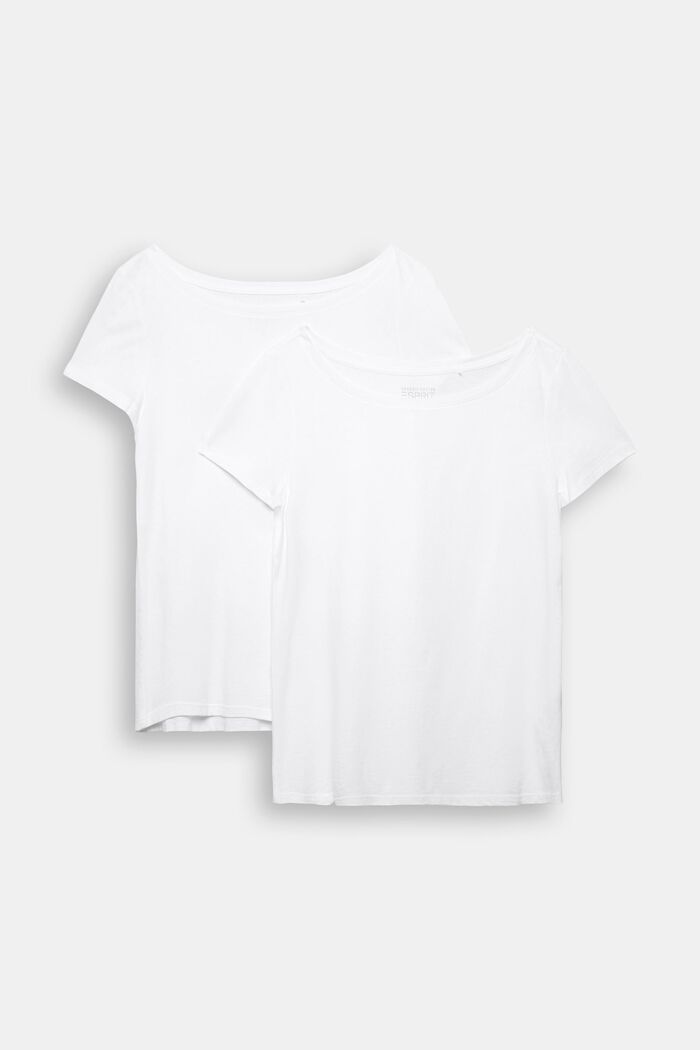 Double pack: basic T-shirt, organic cotton blend, WHITE, detail image number 8