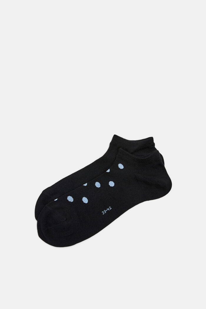 2-pack of trainer socks with mesh, organic cotton, BLACK, detail image number 0
