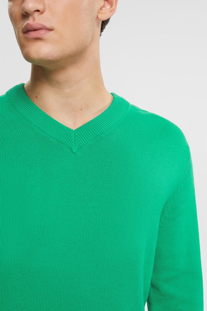 V-neck knit jumper, LIGHT GREEN, detail image number 0