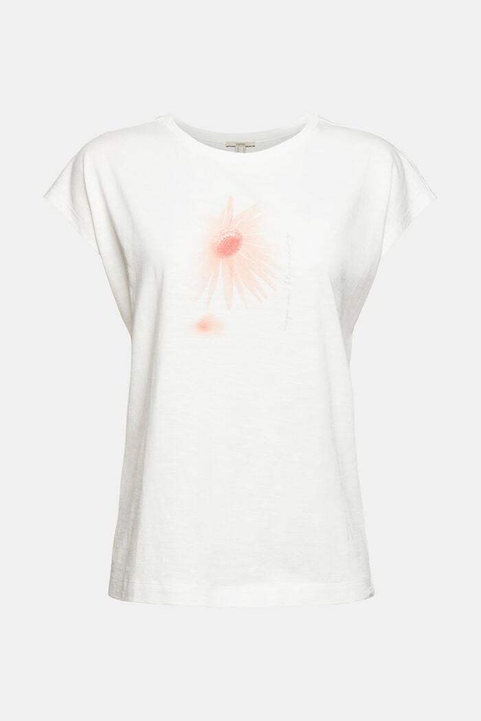T-shirt with a print, in blended organic cotton