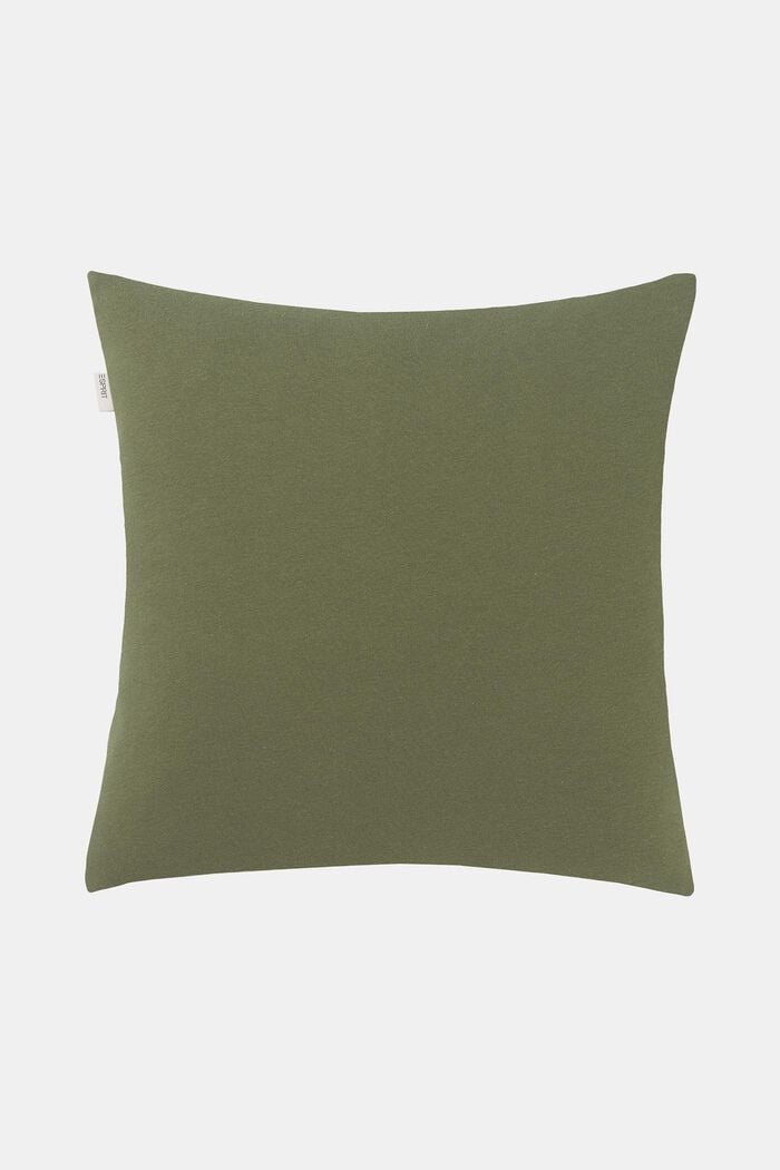 Cushion cover with embroidered curved line pattern, GREEN, detail image number 3