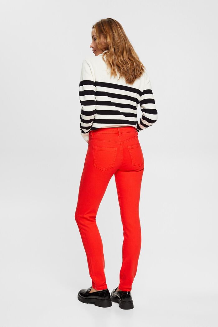 Mid-rise slim fit stretch jeans, RED, detail image number 3