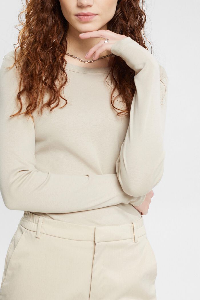 Long sleeve top, LIGHT TAUPE, detail image number 2
