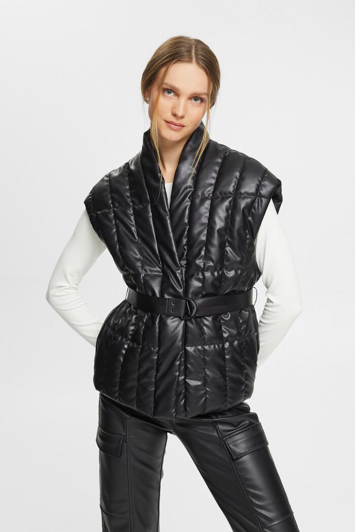 Quilted body warmer with belt