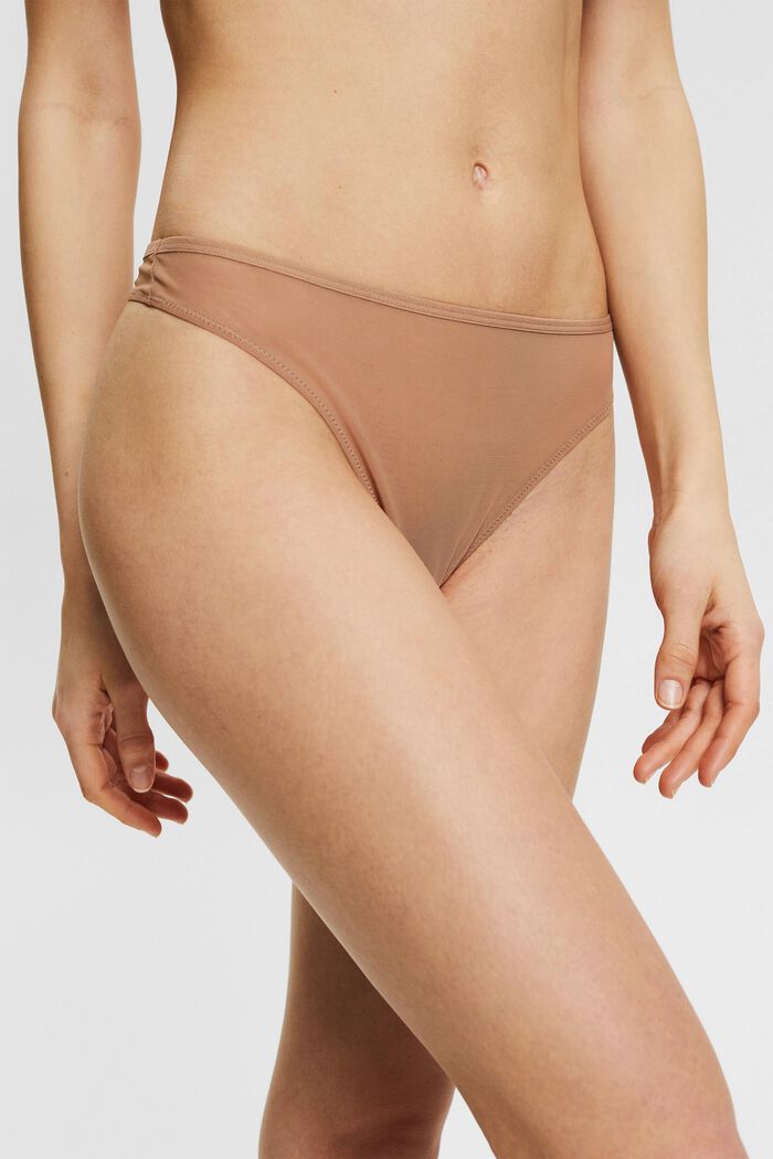 Made of recycled material: Hipster thong in delicate mesh, SKIN BEIGE, detail image number 1