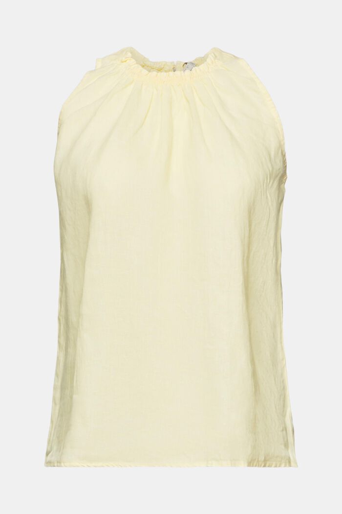 Top made of 100% linen, PASTEL YELLOW, detail image number 6