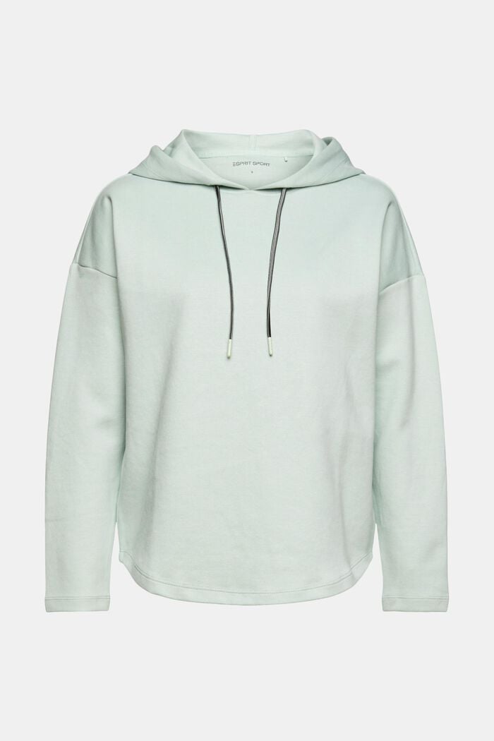 Sweatshirt hoodie, organic cotton blend, PASTEL GREEN, overview