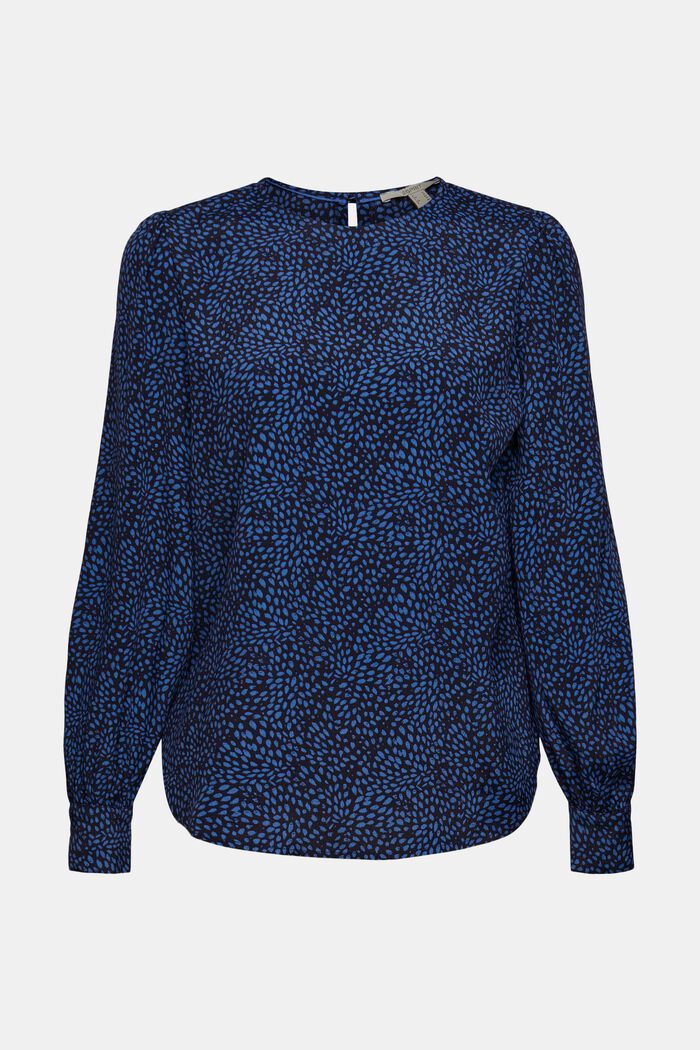 Patterned blouse, NAVY, overview