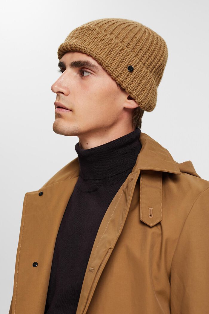 Wool blend beanie hat