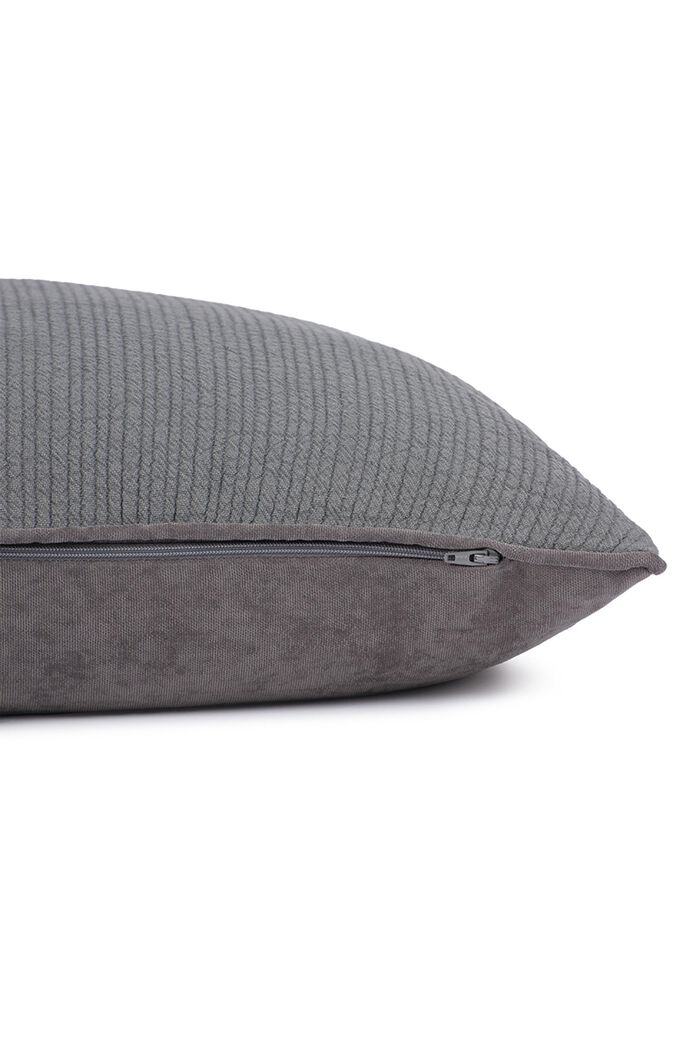 Plain coloured decorative cushion cover, GREY, detail image number 3