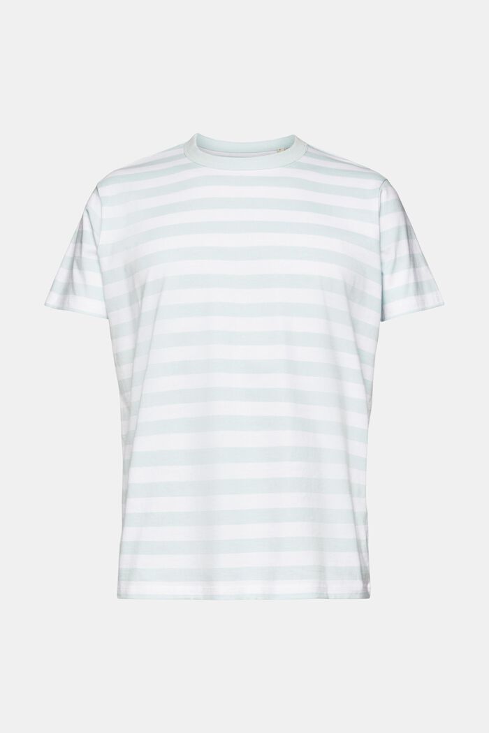 Striped crewneck T-shirt, LIGHT AQUA GREEN, detail image number 6